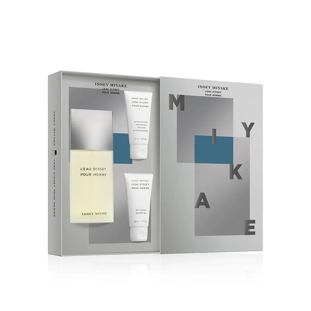 【ISSEY MIYAKE 三宅一生 官方直營】一生之水男性沐浴禮盒2024(男性淡香水125ml+沐浴膠50ml+鬍後乳50ml)