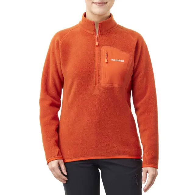 【mont bell】CP100 Pullover 女款刷毛上衣 磚橘(1106594BRIC)
