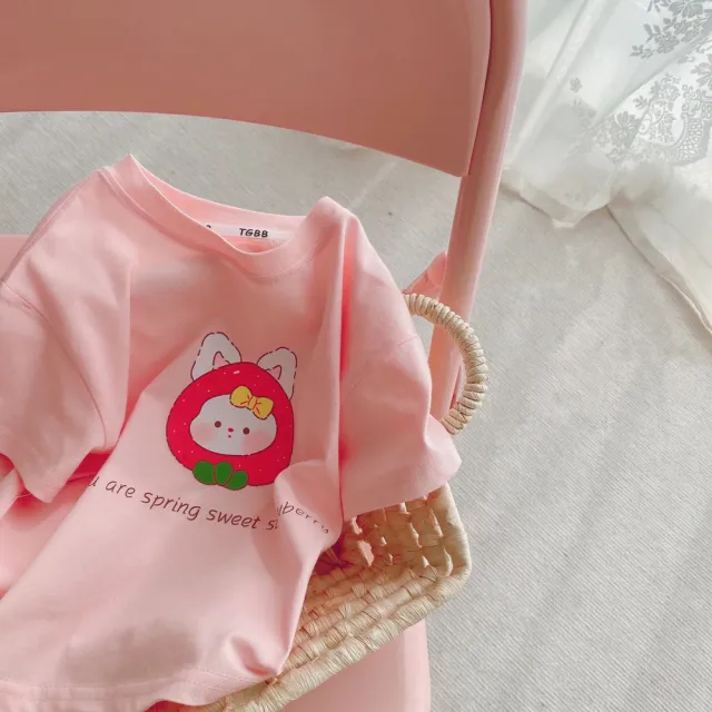 【安朵童舖】現貨韓版兒童半袖上衣男童印花T恤女童短袖上衣圓領上衣童裝(27/016)