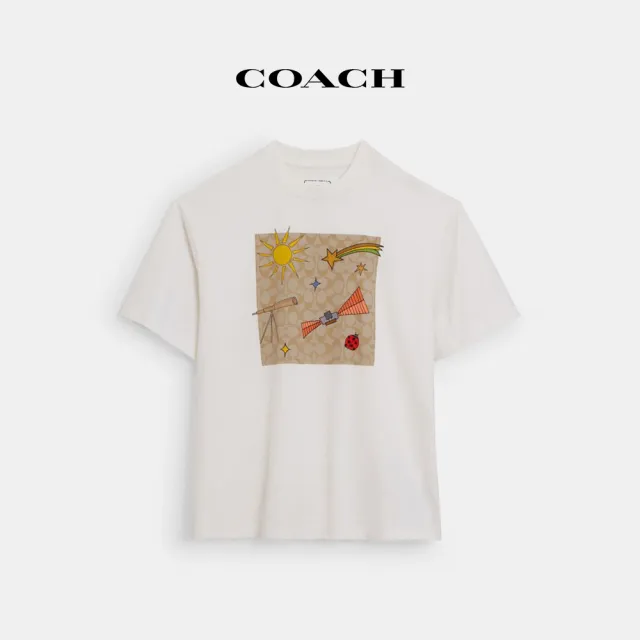 【COACH蔻馳官方直營】T 恤COACH X OBSERVED BY US-復古象牙白色(CT623)