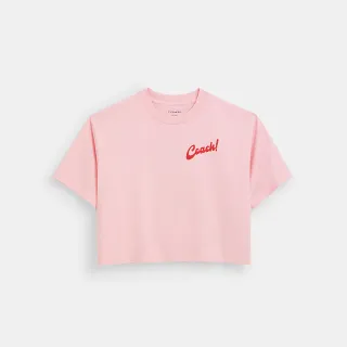 【COACH蔻馳官方直營】BOARDWALK 棉質ICE CREAM短款T恤-粉色(CT415)