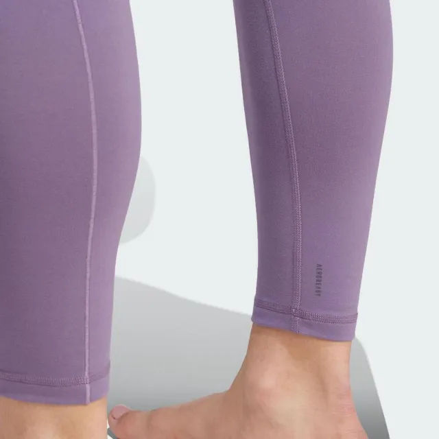 【adidas 愛迪達】YO STO 78 TIG 女 緊身褲 九分 高腰 運動 訓練 瑜珈 健身 吸濕排汗 紫(IJ9361)
