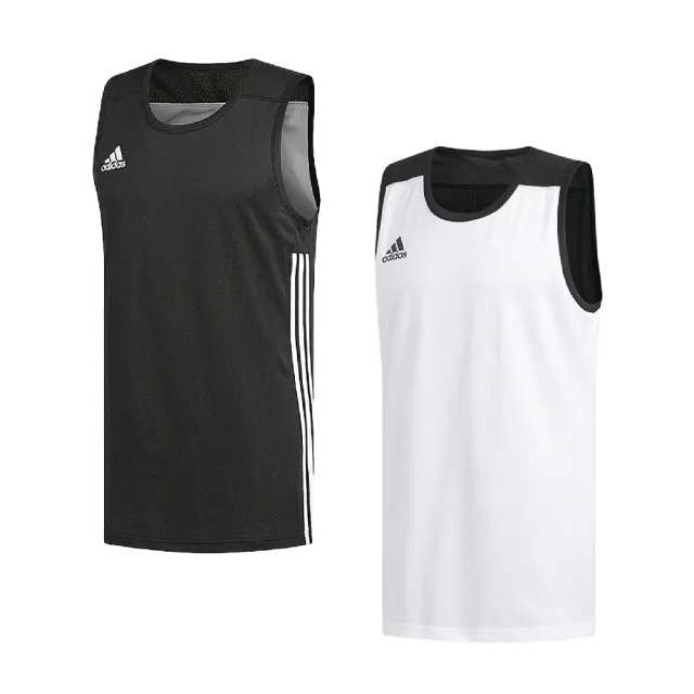 【adidas 愛迪達】球衣 3G Speed Reversible Jersey 男款 黑白 雙面穿 籃球 背心 愛迪達(DX6385)