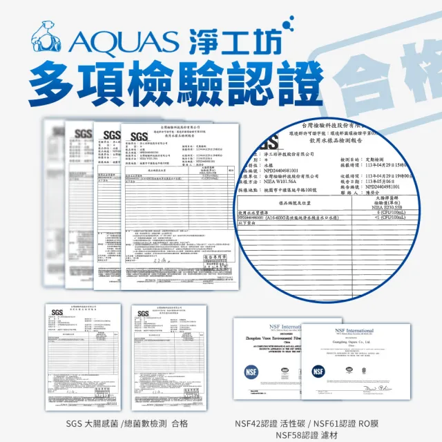 【AQUAS 淨工坊】A16-600G 雙效節能RO淨水器(600G大流量/無桶直出/雙出水/水質監控)