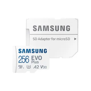 【SAMSUNG 三星】EVO Plus microSDXC U3 A2 V30 256GB記憶卡 公司貨2024新版(4K/手機/平板/GoPro/運動攝影)