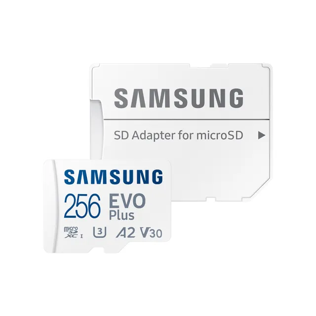 【SAMSUNG 三星】EVO Plus microSDXC U3 A2 V30 256GB記憶卡 公司貨2024新版(4K/手機/平板/GoPro/運動攝影)