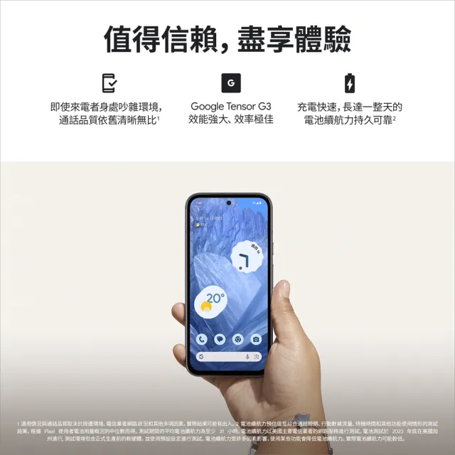 【Google】Pixel 8a 6.1吋 5G(8G/128G/Google Tensor G3/6400萬像素/AI手機)(原廠30W旅充組)