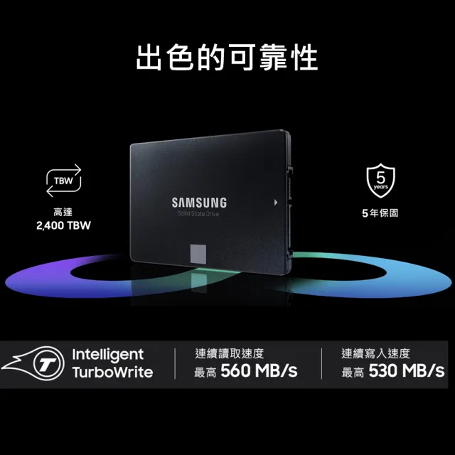 【SAMSUNG 三星】870 EVO 4TB SATA ssd固態硬碟 MZ-77E4T0BW 讀 560M/寫 530M