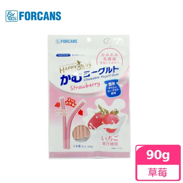 【FORCANS】HAPPY水果優格潔牙棒90g*3入組多種口味(零食 耐咬 潔牙 口腔保健)