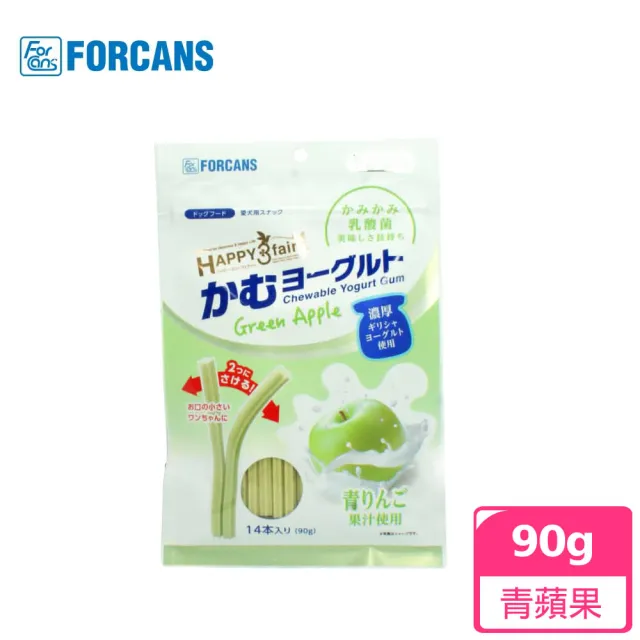 【FORCANS】HAPPY水果優格潔牙棒90g*3入組多種口味(零食 耐咬 潔牙 口腔保健)