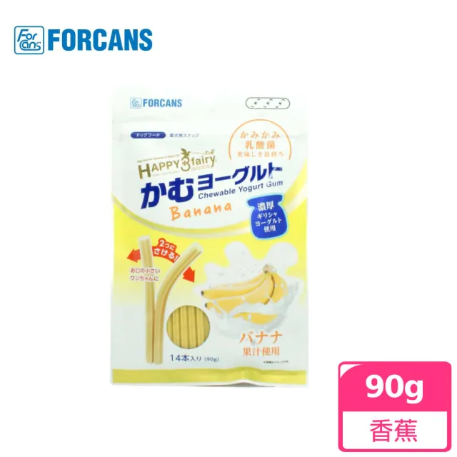 【FORCANS】HAPPY水果優格潔牙棒90g*3入組多種口味(零食 耐咬 潔牙 口腔保健)