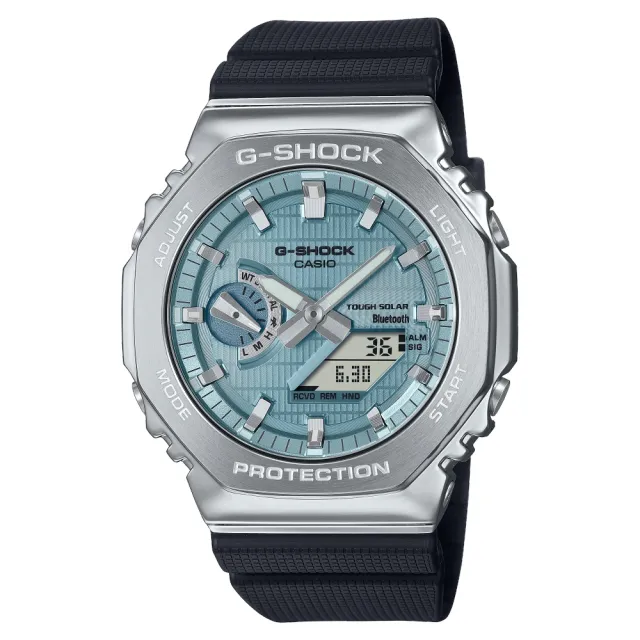 【CASIO 卡西歐】G-SHOCK金屬藍芽雙顯錶(GBM-2100A-1A2)