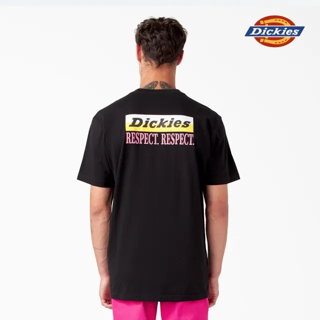 【Dickies】BCA 聯名－男女款黑色純棉背面品牌印花短袖T恤｜DK012220BLK
