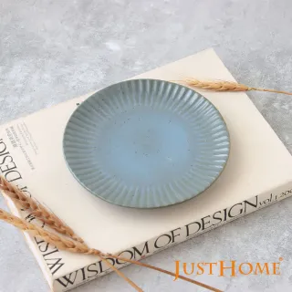 【Just Home】日式粗陶5.5吋平盤 迷霧藍(盤 平盤 點心盤)