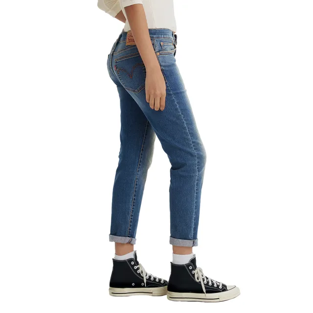 【LEVIS】女款Boyfriend中腰錐形及踝丹寧牛仔褲 / 彈性 熱賣單品 19887-0342