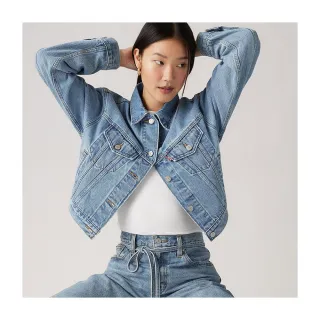 【LEVIS 官方旗艦】女款 90S TYPE III 復古寬袖三代短版丹寧牛仔外套 熱賣單品 A9155-0001