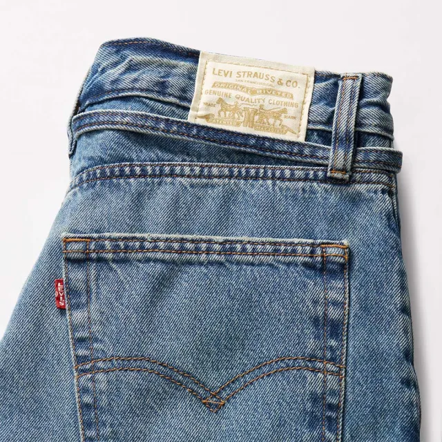 【LEVIS 官方旗艦】女款 低腰寬鬆直筒丹寧牛仔褲 / 附腰繩 人氣新品 A8701-0005