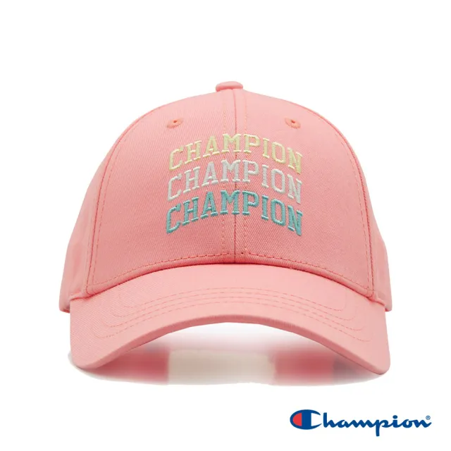 【Champion】官方直營-SZ 三色刺繡LOGO棒球帽-童(淺粉紅色)