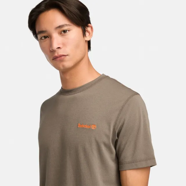 【Timberland】男款咖啡色吸濕排汗短袖T恤(A2NYHBK0)