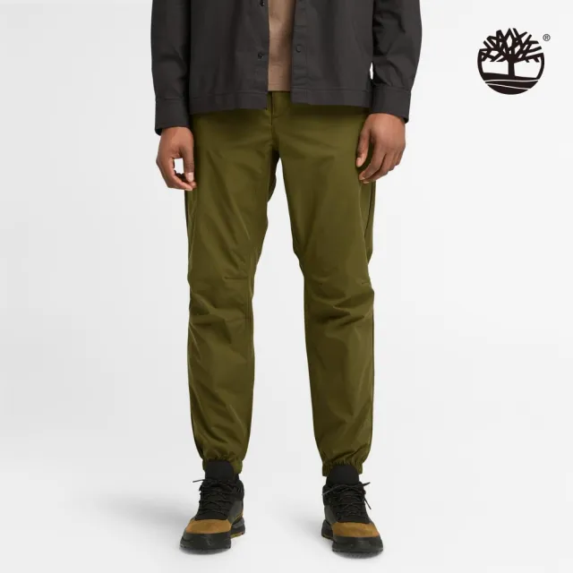 【Timberland】男款深橄欖綠防潑水休閒束口褲(A5XFF302)