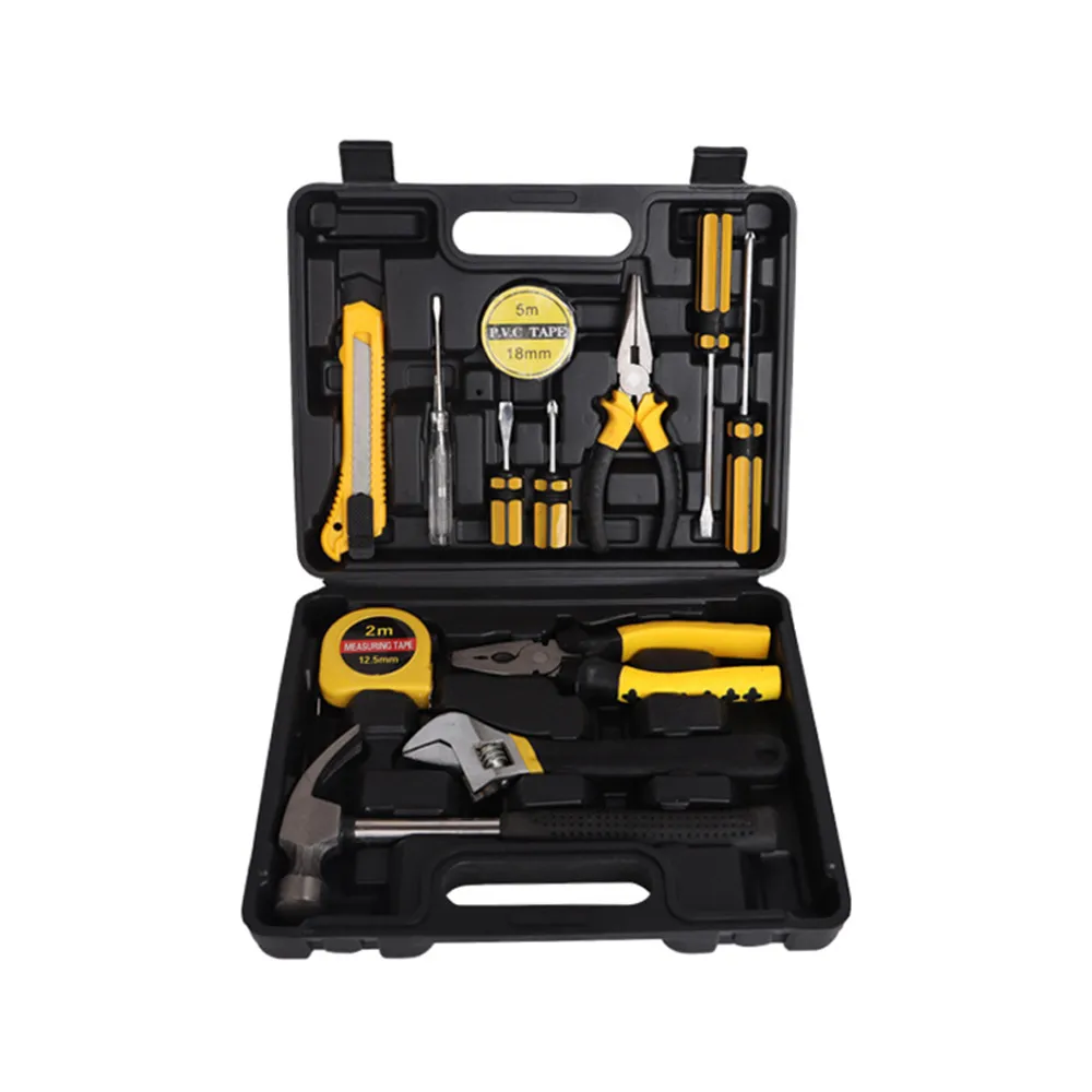 ZIPJOY】家用多功能12件五金工具箱套裝(螺絲刀捲尺扳手鉗子羊角錘美工
