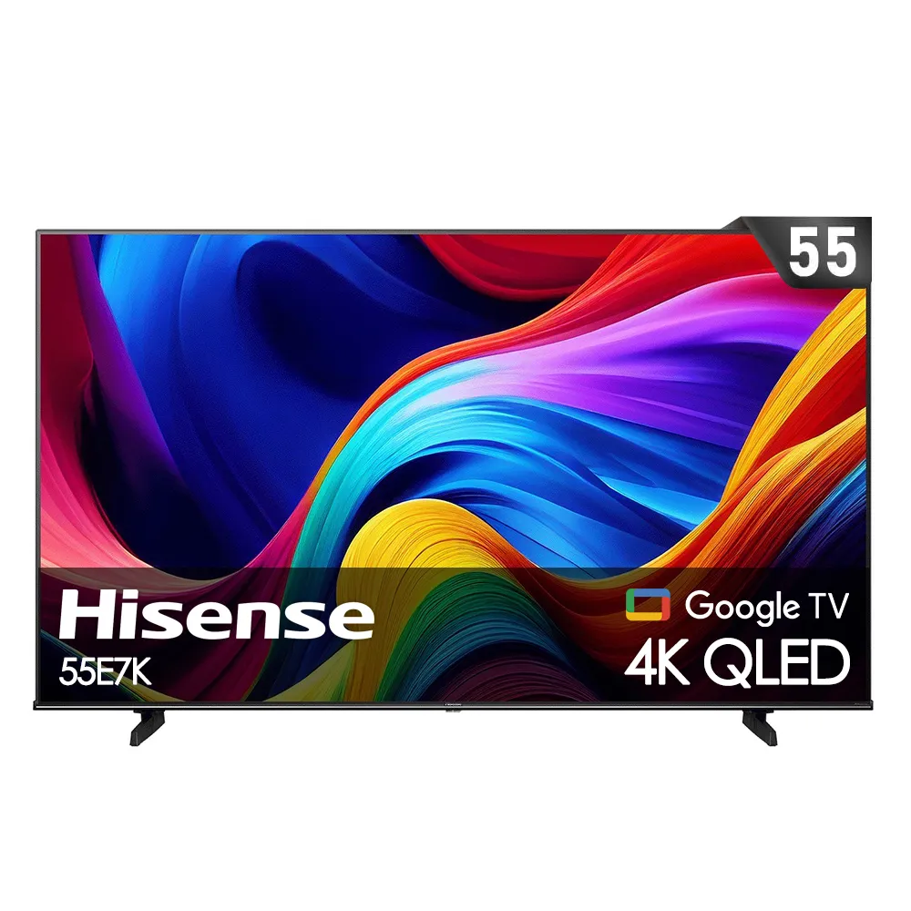 【Hisense海信】55型4K QLED HSR 120Hz Google+Apple 雙認證量子點液晶顯示器(55E7K)