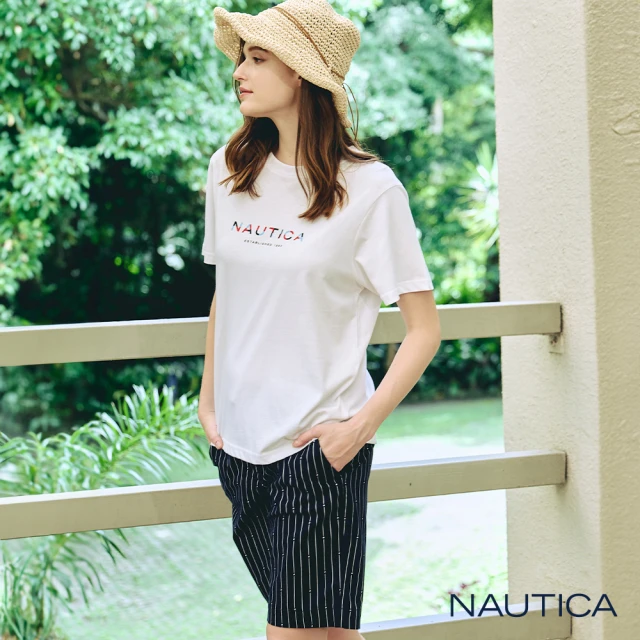 NAUTICA 女裝 條紋休閒短褲(深藍色)