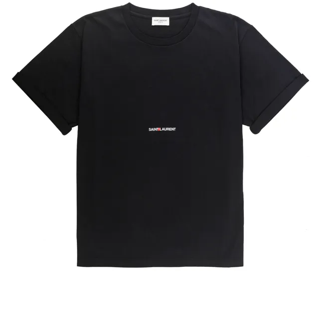 【YSL】Logo 標誌棉質左岸T-Shirt(黑色)