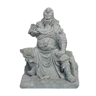 【麟鳳呈祥】開運招財武財神關聖帝君擺飾(青砂石關公雕像)