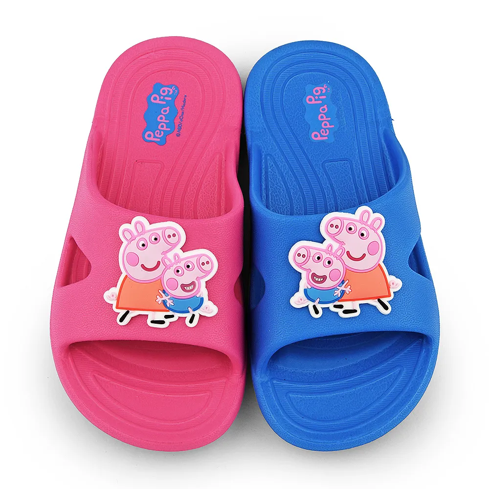 【童鞋城堡】童鞋 中小童 拖鞋 佩佩豬(PG1077-桃 / 藍)