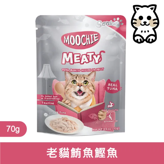 【Moochie姆吉】無穀鮮肉貓餐包系列-12入裝(完整肉塊貓點心)