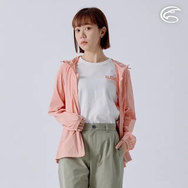 【ADISI】女抗UV平織彈性連帽收腰夾克 AJ2411003 香桃粉(輕量 快乾 速乾 彈性 透氣 防曬外套)