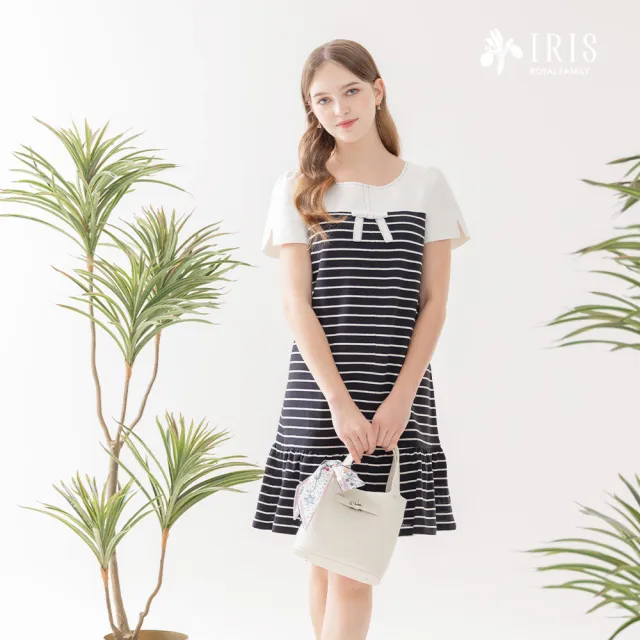 【IRIS 艾莉詩】拼接短袖洋裝-3色(426A3)