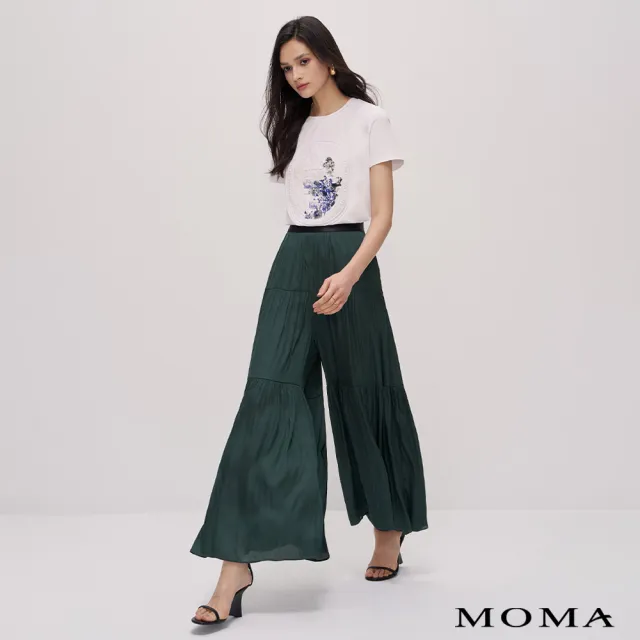 【MOMA】氣質微絲光大寬褲(兩色)