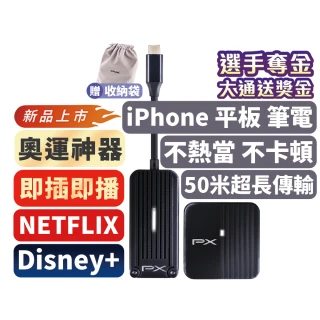 【PX 大通】一年保固 Netflix Disney+ MAC蘋果Type c 無線投影手機筆電電視分享 iphone(WTR-1500C)