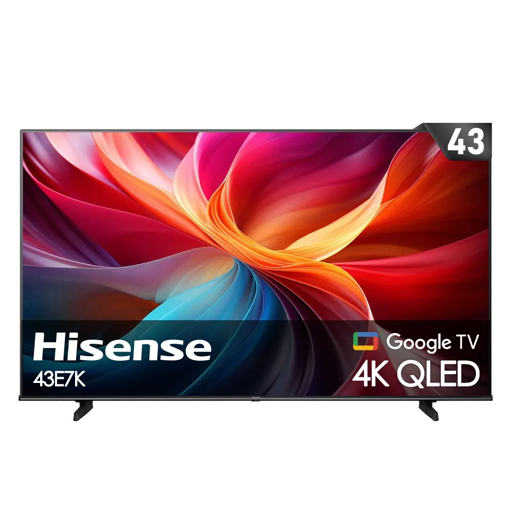 【Hisense海信】43型4K QLED HSR 120Hz Google+Apple 雙認證 量子點液晶顯示器(43E7K)