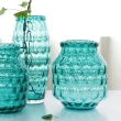 【Meric Garden】湛藍晶透水立方藝術裝飾玻璃花器花瓶_湛海藍S(玻璃花瓶 透明花瓶)