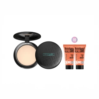 【MAYBELLINE 媚比琳】FIT ME反孔特霧柔焦空氣粉餅SPF32+++#空氣小圓餅(2入組)