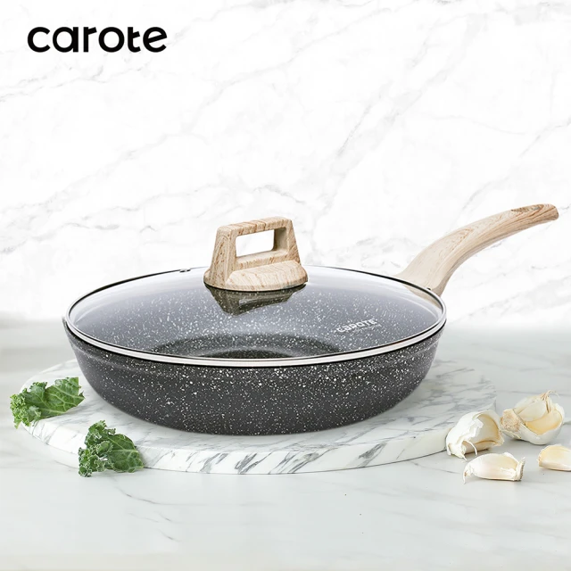 CAROTE EW系列 麥飯石不沾鍋 平底鍋 28cm 鍋具 炒鍋(電磁爐/ih爐)