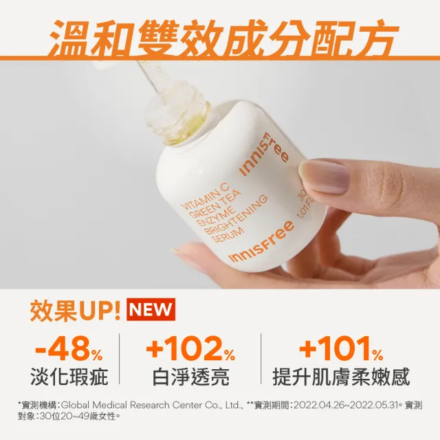 【INNISFREE】維他命C淨亮保濕組(維C精華30ml 送 綠茶霜20ml+綠茶精華30ml/美白精華)