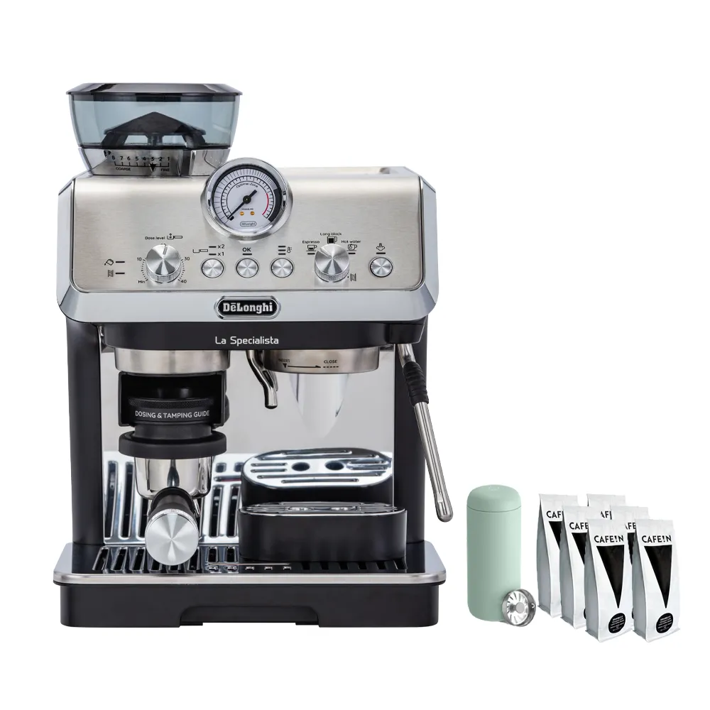 【Delonghi】EC9155.MB 半自動義式咖啡機(+ 獨家 CAFE!N 咖啡豆套組 + 保溫杯)