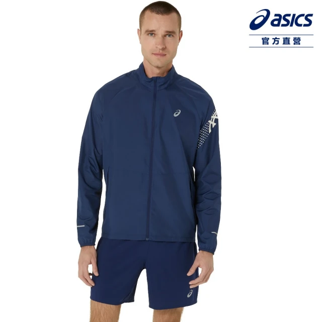 asics 亞瑟士 ICON 平織外套 男款 防潑水 海外版 跑步外套(2011C733-401)