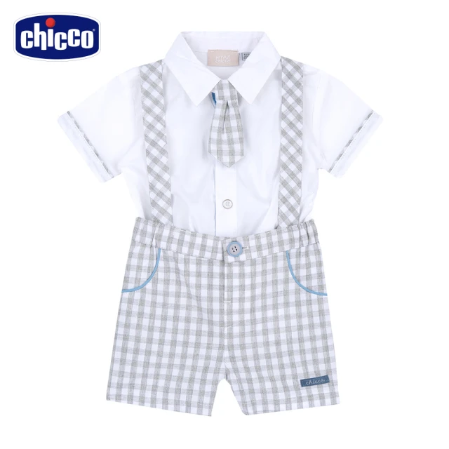 Chicco 24SS-單車之旅-格紋背心褲短袖套裝折扣推薦