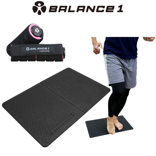 BALANCE 1BALANCE 1 特惠組 可折疊超慢跑墊+啞鈴0.5kg x 2(台灣製 運動跪墊 超慢跑墊 摺疊 啞鈴)