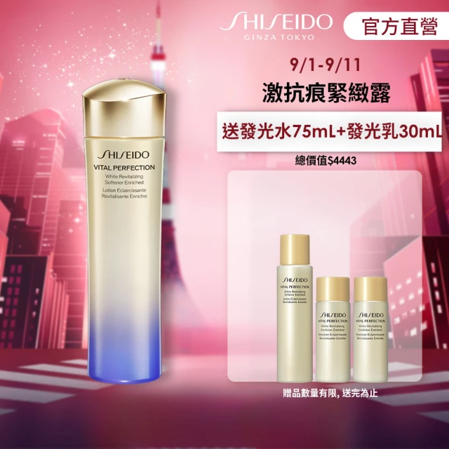 【SHISEIDO 資生堂國際櫃】激抗痕亮采緊緻露150ml 輕盈/豐潤 任選(白金水/5G保濕水精華/化妝水/臉部保養)