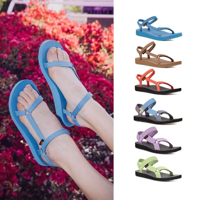 【TEVA】女涼鞋 經典緹花織帶涼鞋/雨鞋/水鞋/海灘鞋 Original Universal Slim 原廠(多款任選)