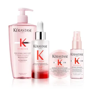 【KERASTASE 巴黎卡詩】粉漾芯生大容量調理組(髮浴500ml+頭皮精華90ml)