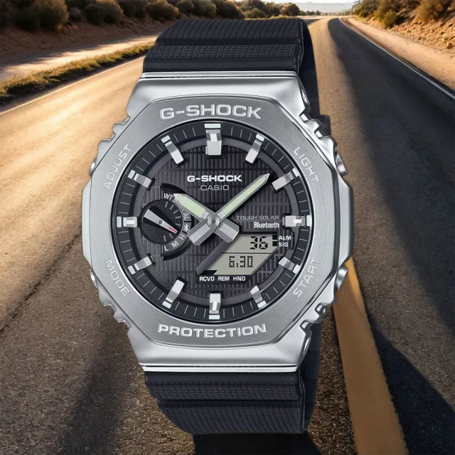 【CASIO 卡西歐】G-SHOCK 八角太陽能藍芽手錶 開學(GBM-2100-1A)