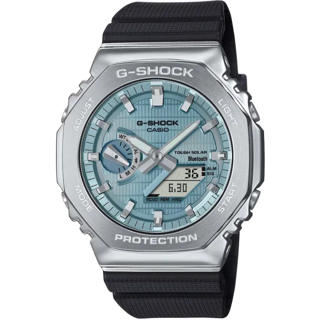 【CASIO 卡西歐】G-SHOCK 八角太陽能藍芽手錶 開學(GBM-2100A-1A2)