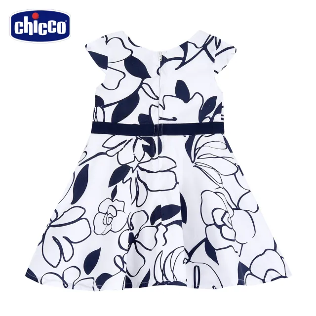 【Chicco】24SS-墨藍花園-滿版花卉半袖洋裝